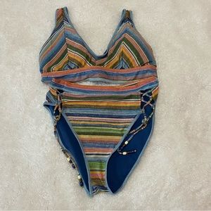 BECCA Multicolor Striped Bikini